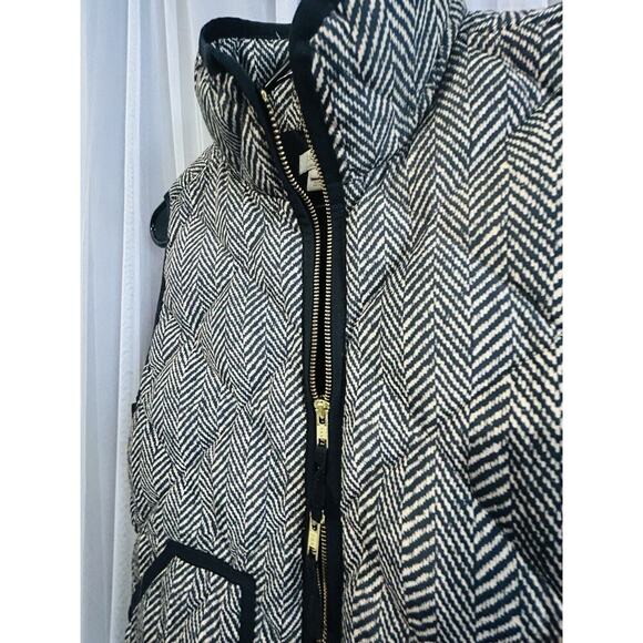 J Crew (S) Down Filled Vest Black Tan Puffer Double Zipper Women’s Size Small - Picture 15 of 15